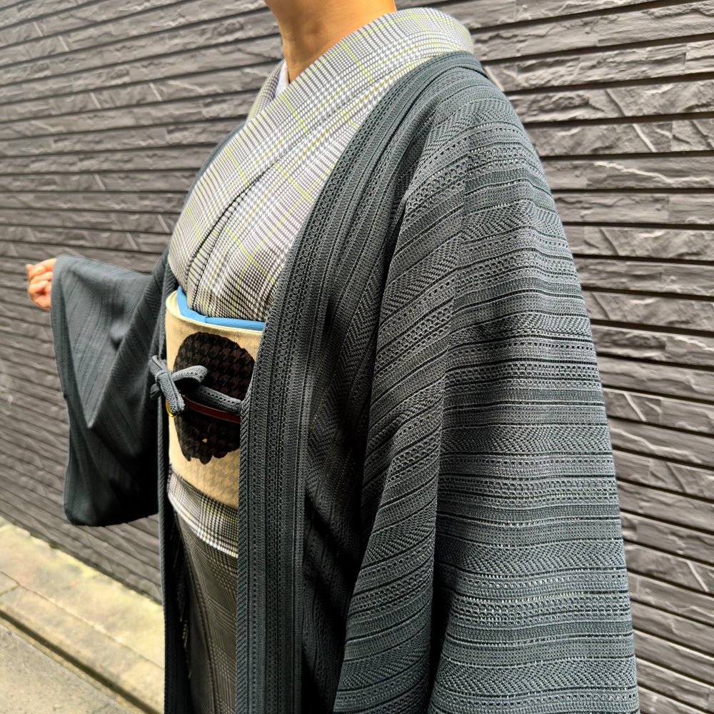 深緑|レース羽織 縦柄WA・KKAの羽織もの|京都発信着物ブランド|京WA・KKA|株式会社遊禅庵|京都着物メーカー・卸売り