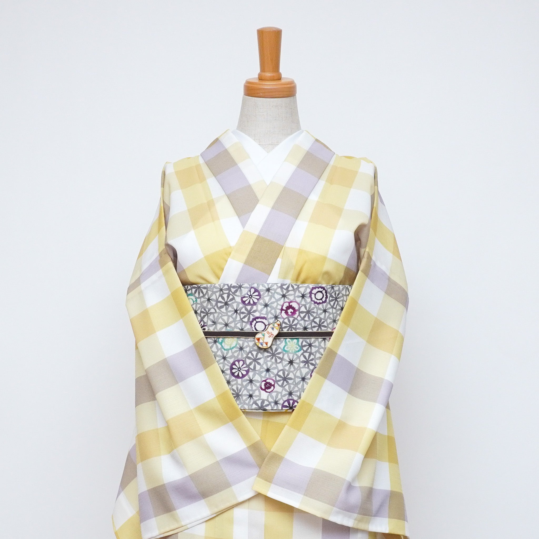 麻半巾帯 マルシェ(ベージュ)|前柄アレンジ|サイズ:長さ約375cm幅約31cm|素材:表地 近江の麻100%