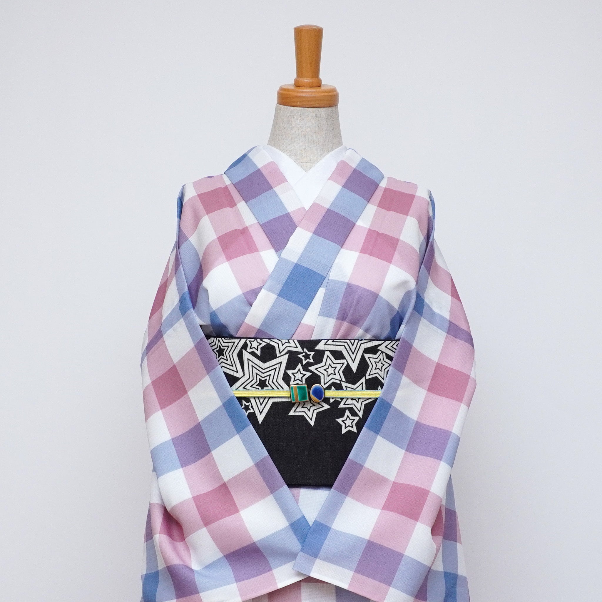 麻半巾帯 惑星カクテル(紺)|前柄アレンジ|サイズ:長さ約375cm幅約31cm|素材:表地 近江の麻100%