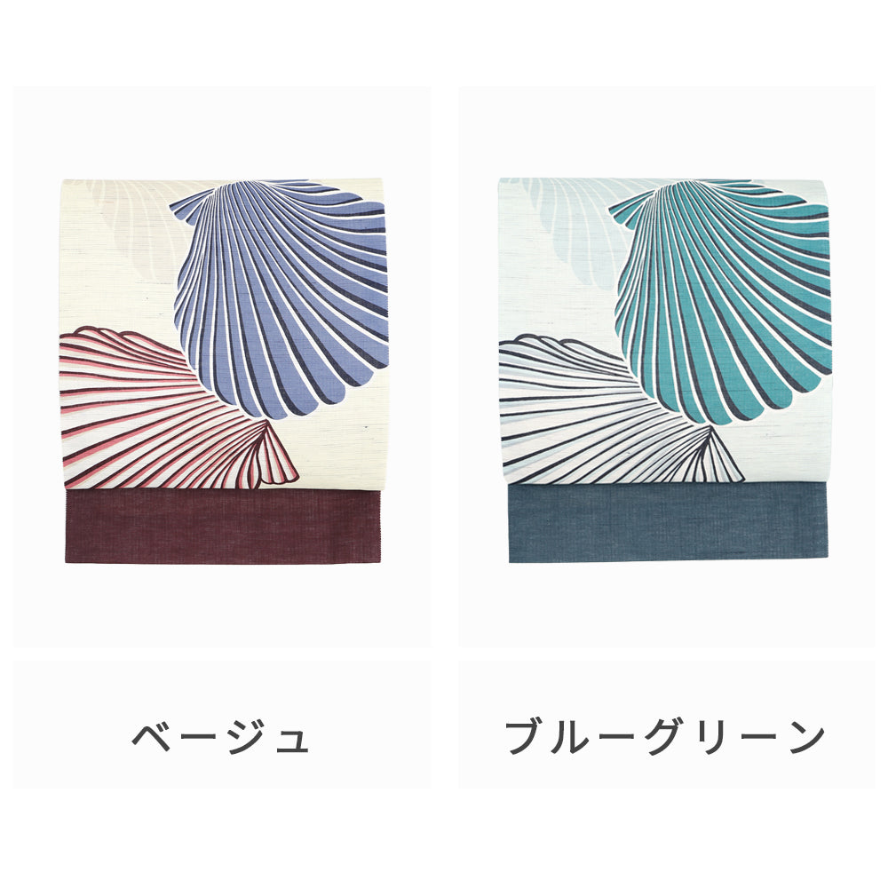 麻京袋帯 ビーナス|前柄アレンジ|サイズ:長さ約375cm幅約31cm|素材:表地 近江の麻100%