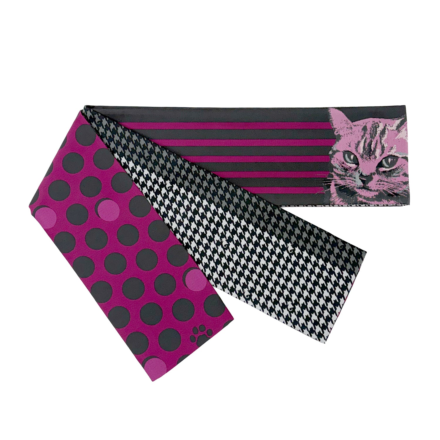 ピンク｜織半巾帯 Cat's‐eye｜nico｜着物｜リバーシブル｜長さ約420cm幅17cm｜素材：ポリエステル100％ ｜生産：日本｜手洗い 洗濯機可｜京都発信着物ブランド｜京WA・KKA｜サブブランドnico｜株式会社遊禅庵