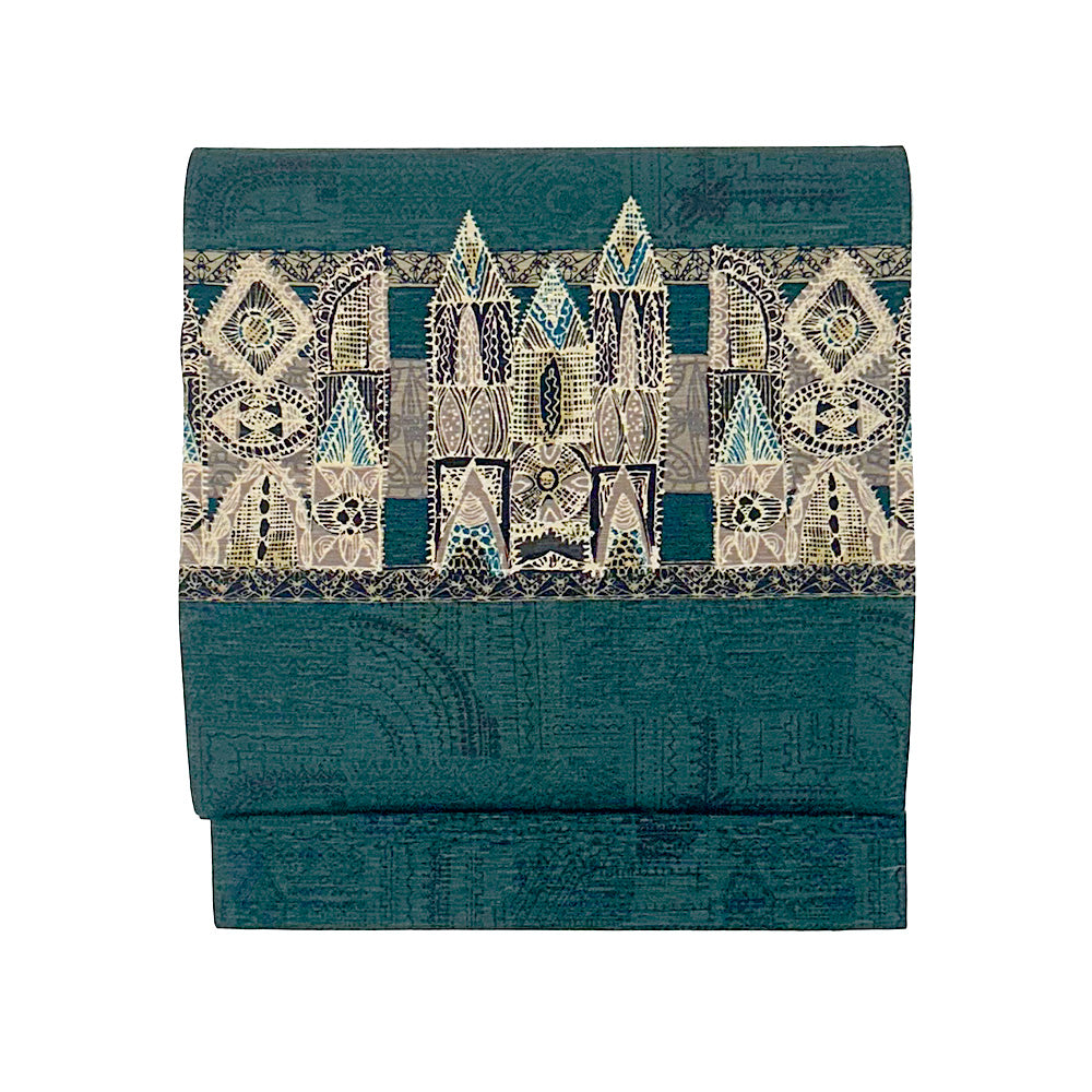 New! 京袋帯 ドゥオーモNew! 京袋帯 ドゥオーモ｜京WA・KKA｜サイズ：長さ約375cm幅約31cm｜素材：表地 絹100%裏地 絹綿混｜生産：日本｜京都発信　着物ブランド｜株式会社遊禅庵