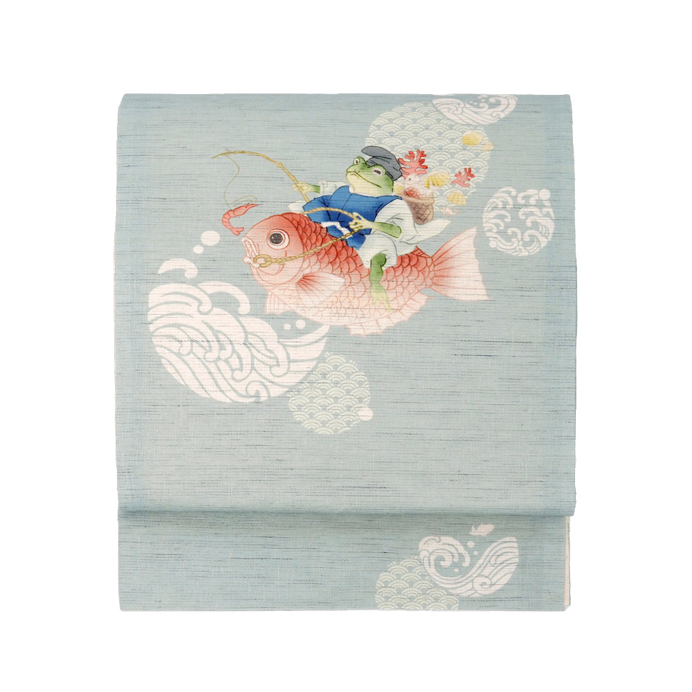 new!麻京袋帯 青海吉日