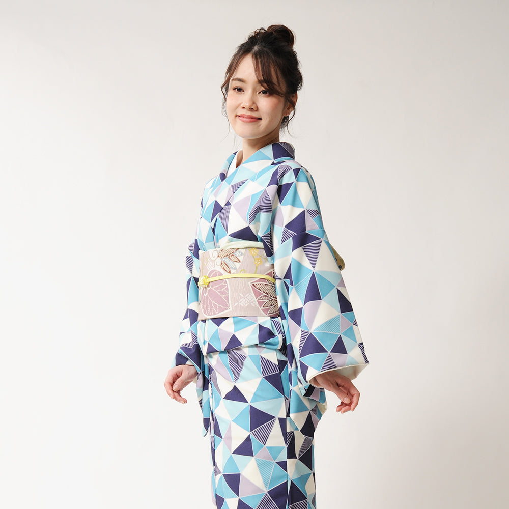 半巾帯 恋葵（ピンク）｜正絹リバーシブル｜浴衣｜夏着物｜帯｜長さ約425cm幅約16.5cm｜素材：絹100%｜生産：日本