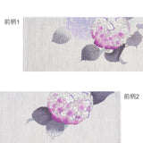 麻京袋帯 あじ彩｜紫陽花｜前柄アレンジ｜サイズ：長さ約375cm幅約31cm｜素材：表地 近江の麻100%