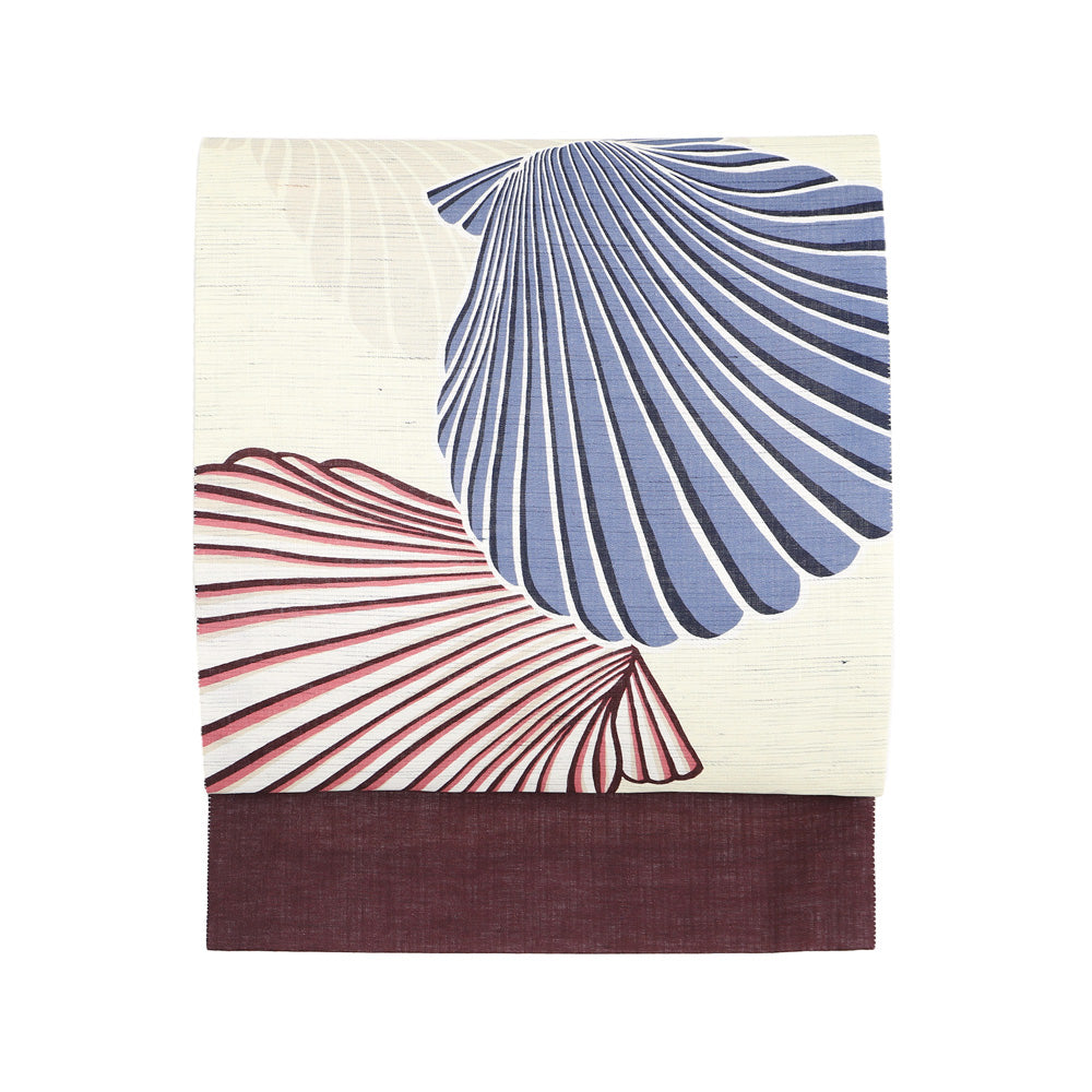 麻京袋帯 ビーナス（ベージュ）｜前柄アレンジ｜サイズ：長さ約375cm幅約31cm｜素材：表地 近江の麻100%