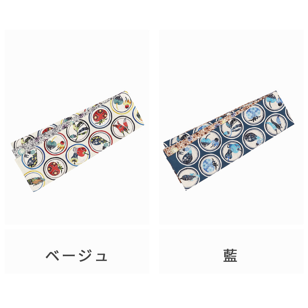 麻半巾帯 マルシェ｜前柄アレンジ｜サイズ：長さ約375cm幅約31cm｜素材：表地 近江の麻100%