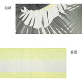 麻半巾帯 常夏のリゾート（グリーン）｜前柄アレンジ｜サイズ：長さ約375cm幅約31cm｜素材：表地 近江の麻100%